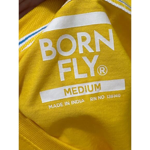 Born Fly yellow graphic short sleeves t shirt size Medium - Picture 3 of 7